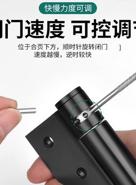 隐形门合页缓冲弹簧自动回弹折叠阻尼关门定位闭门器铰链木门暗门