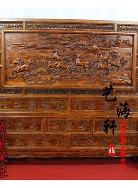 东阳木雕落地插BX002屏玄关中仿古直雕花式八图屏骏风厂家销