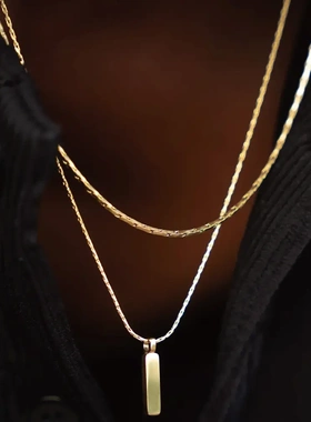 男士叠戴项链极细简约现货风