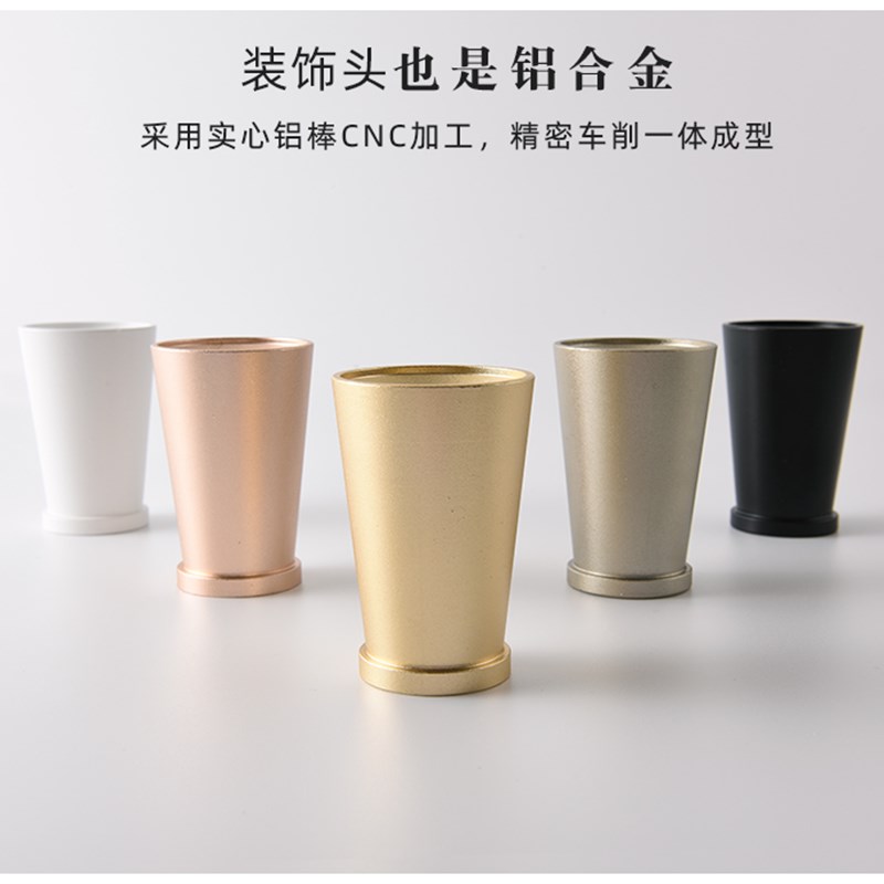 重型铝合金c窗帘杆罗马杆金色单杆双杆顶装侧装罗马柱窗帘轨道窗 - 图1