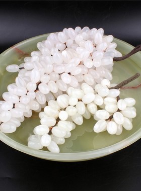 巴基斯坦玉雕高台果m盘仿古中式玉盘子摆件碧玉盘子高端家居玉石