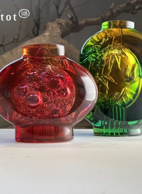 tittot琉园新中式创意琉璃工艺品 彩灯添寿 桌面灯笼摆件生日礼物