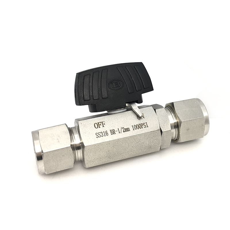 316L不锈钢卡套螺母镀银六角球阀仿韩1/4 3/8 1/2喷丸直通6.35mm - 图3