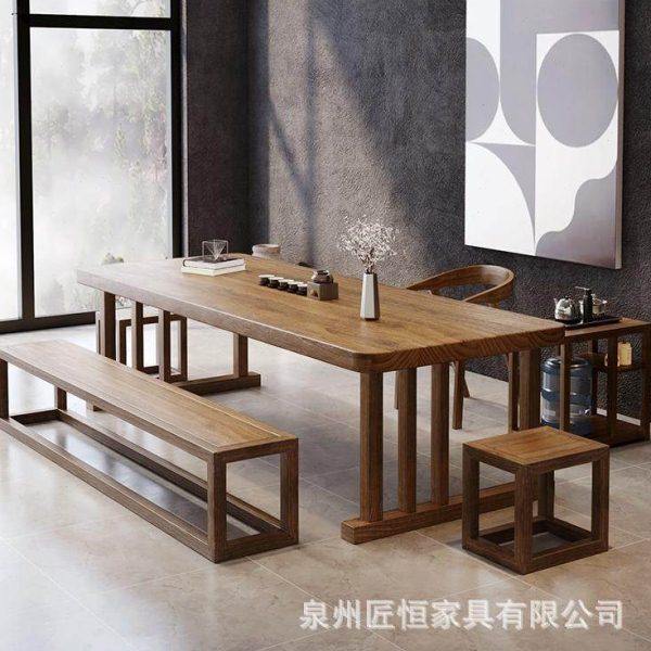 新中式客厅实木茶桌全套家用大板茶台原木禅意泡茶桌公室茶桌椅,淘宝优惠券,粉丝福利购,淘宝优惠卷
