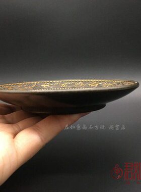 黄铜十二生肖经文铜盘子 实心铜雕花铜碟子摆件铜碗小盘子香盘