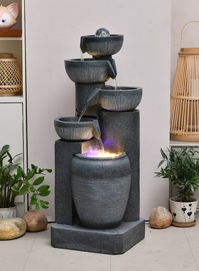 欧式流水摆件循环水生财客厅加湿器山水景L观简约现代假山喷泉造