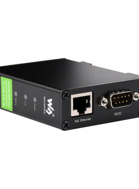 微雪 RS232/485/422转RJ45以太网模块串口服务器导轨式POE TCP/IP
