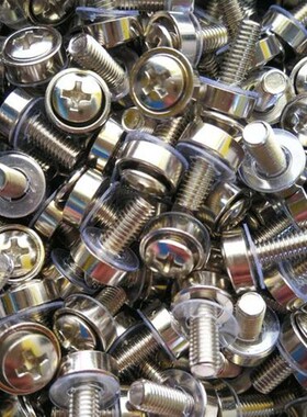 304不锈钢皇冠螺丝机柜螺钉镀镍皇冠三组合螺丝卡式螺母套装M5M6