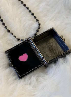 【小狗的秘密】小狗日记可以打开E的盒子项链创意童趣吊坠锁骨