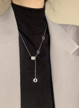 小蛮腰项链女轻奢小众设计感气质锁骨链秋冬毛衣链配饰2W023年新