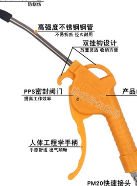 圆机吹尘枪吹风枪三宇气动清洗枪除尘空压机吹灰枪针织大圆机配件