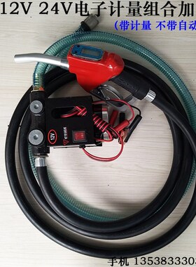 电动抽油泵12V24V220V柴油泵车载加油机计量加油枪组合套装带油管