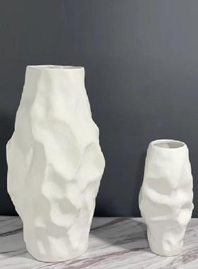 简约现代几何陶瓷异型花器摆件样板间售楼处酒店客厅别墅软装摆放
