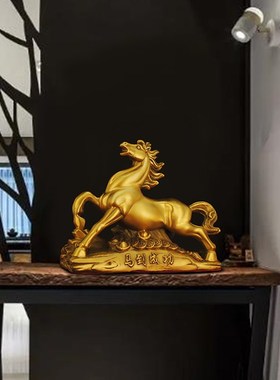马到成功c铜马摆件纯铜站马金属马型工艺品办公室客厅家用南方补