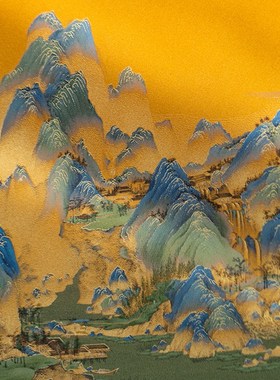 千里江山复古饰品办公室家居客厅桌面装饰摆件长辈贺寿送礼中国风