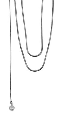 轻奢高级冷淡风j珍珠流苏长款蛇骨链简约小众设计多种戴法项链