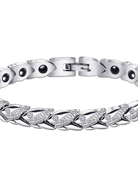 磁石钛钢男士手链时尚个性不锈钢欧美饰品手饰P不掉色配饰小众