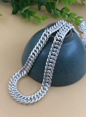 实心扁平项链男潮嘻哈q马鞭链霸气男粗款古巴链送男友老板链