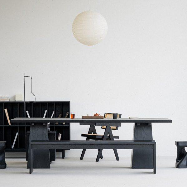 叁几 侘寂风实木餐桌家用客厅大长书桌白蜡木碳化大板茶桌工作台,淘宝优惠券,粉丝福利购,淘宝优惠卷