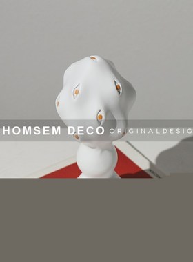 现代简约样板间软装抽象眼睛怪物雕塑摆件展厅室内U玄关艺术软装