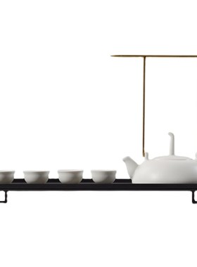 新中式茶具摆件客厅茶几装饰摆设纯白色禅意茶壶工艺饰.品茶室软