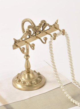 印度进口黄铜手工轻奢首饰架耳环展示架化妆台项炼U架装饰家居摆