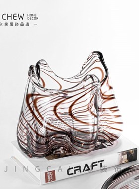 轻奢现代北欧艺术玻璃花瓶创意水培花器样板间售楼处酒店家具装饰