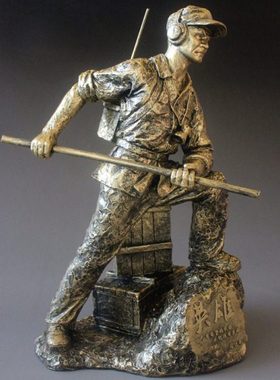 创意抗美援朝长津湖志愿军英雄人物雕像办公室桌面装饰小摆件包邮