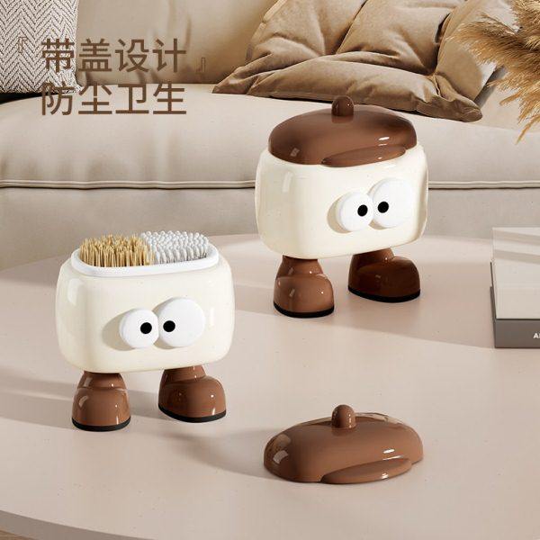 创意网红牙签筒棉签2024新款牙线收纳盒空盒子家用可爱卡通包邮,淘宝优惠券,粉丝福利购,淘宝优惠卷