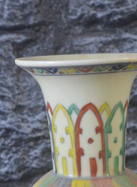 仿古瓷器 复古做旧明成化风格 斗彩鸡趣图花觚 古董古玩摆件收藏