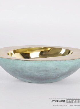 印度进口纯铜手工实心烟灰缸 北欧高档样板间酒店商.务办公烟缸