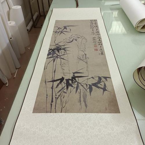 清 郑板桥  墨竹图图名家水墨立轴微喷复制装饰画学习临摹画稿 - 图0