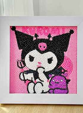 三钻石贴画2023新款儿童diy手工女孩玩具贴砖石粘贴画