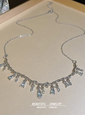 小众设计不规则锁骨链o饰品气质超仙水滴项链女轻奢高级感项饰