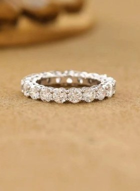珠宝 2024新款S925银镶嵌4mm满钻排钻时尚百搭小.众精致戒指