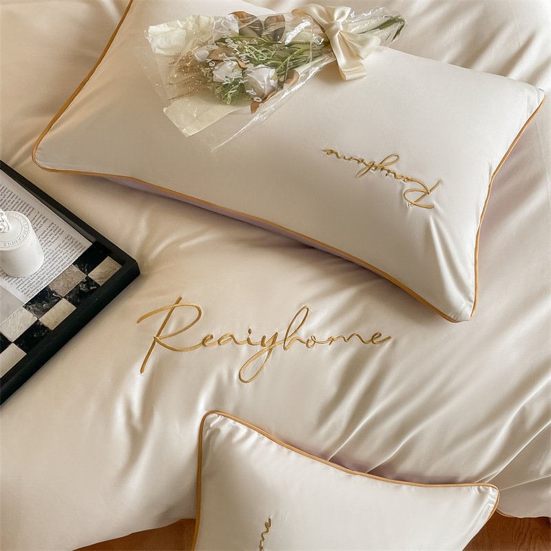 高级感120支长绒棉全棉被套单件纯棉被罩纯色双拼单床单床上用品 - 图2