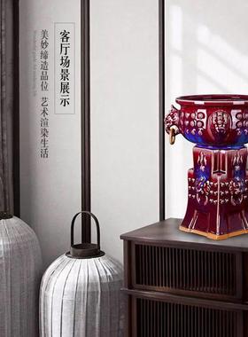 禹州钧瓷招财聚宝盆摆件开业乔迁商务送礼中式陶瓷器客厅摆设花瓶