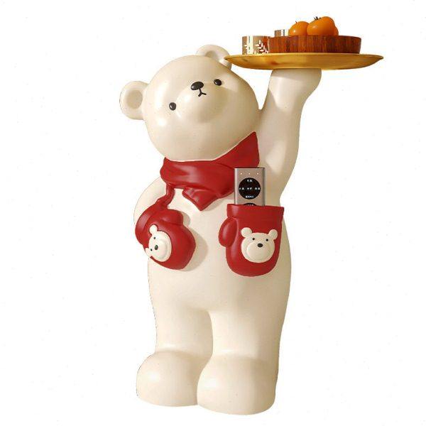 北欧可爱熊落地摆件客厅电视柜沙发边家居软装收纳托盘茶几装饰品,淘宝优惠券,粉丝福利购,淘宝优惠卷