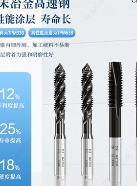 进口OSTTE高端粉末螺丝攻高性能涂层螺旋先端螺丝攻M1 M1.2 M1.4-