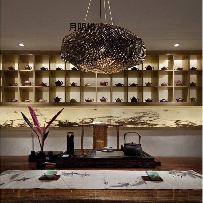 创意个性吊灯异形工艺竹编灯茶室民宿大厅鸟巢艺术装饰灯藤艺灯具,淘宝优惠券,粉丝福利购,淘宝优惠卷