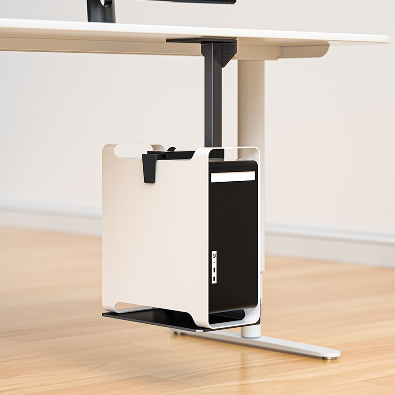 Suspended computer host bracket thickened steel plate office desk adjustable computer host case hanging host rack