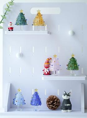 琉璃手作绕丝圣诞树桌面摆件办公书桌氛围感装饰品情侣节生日礼物