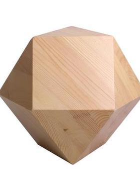 实木几何体球体圆锥圆柱多边体北欧创意陈设定制家具摆件软装道具