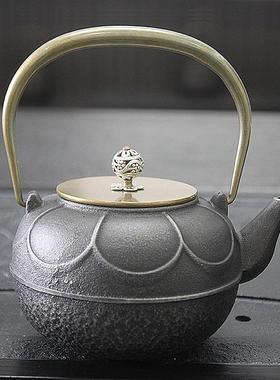 新中式复古风酒店茶楼家居软装博古架铁壶茶壶摆件铸铁烧水壶泡茶