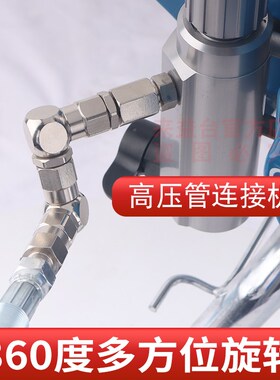 无气喷涂机旋转接头360度旋转拐弯接头灵活万向接头配件大全
