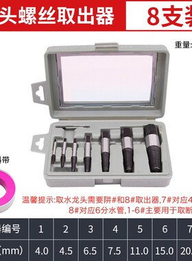 水龙头断丝取出器螺丝水管双头反丝取断头丝锥六分取丝器修复省力