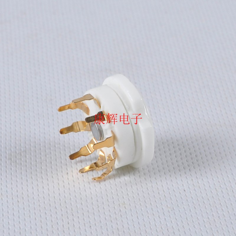 陶瓷小九脚管座镀金脚PCB 适合12AX7 6N11 6N2等电子管 - 图1