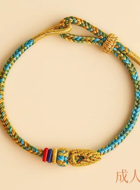 新款昌殊七慧锦鲤手链女款七彩手绳F男本命年手工编织红绳手链礼