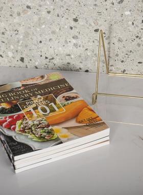 样板房厨房橱柜英文食谱菜谱真书道具书装饰书食谱架摆件仿真食物