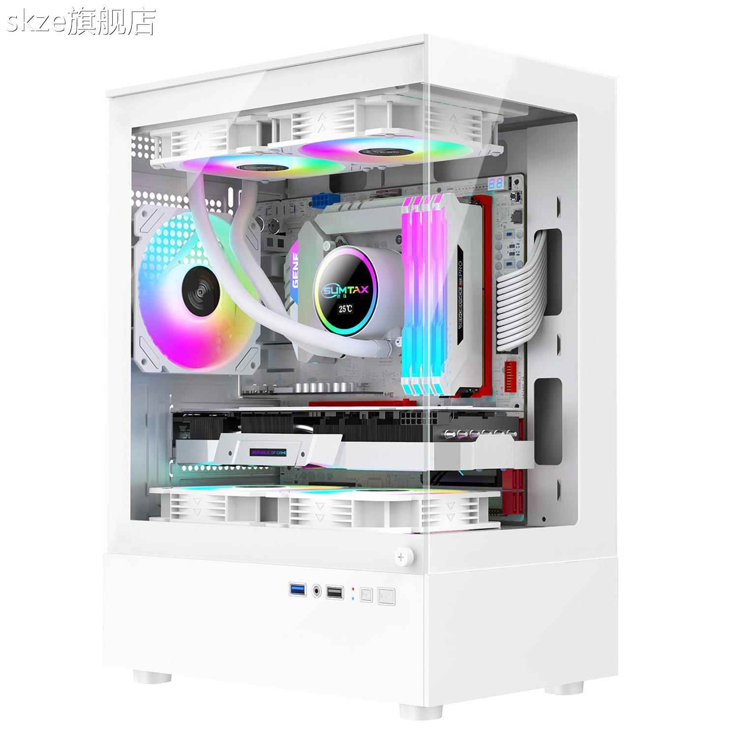 Column-free sea view room chassis LOB computer desktop main fish machine MX-AT supports 240 water-cooled cylinder side through 270